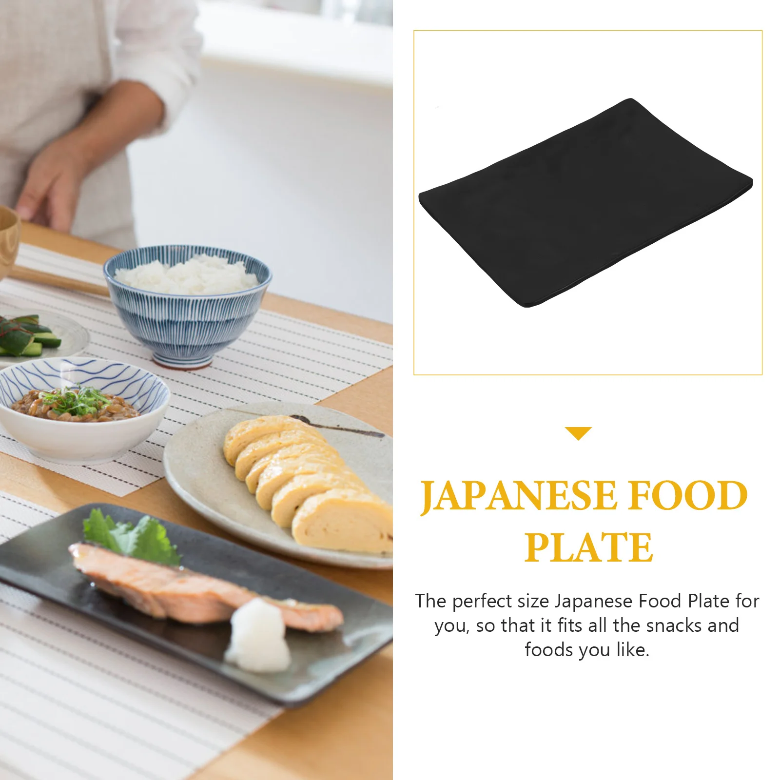 

Sushi Plate Japanese Style Dull Polish Salmon Dish Wear-Resistant Food Display Plate For Home Restaurant Party Kitchen Bar
