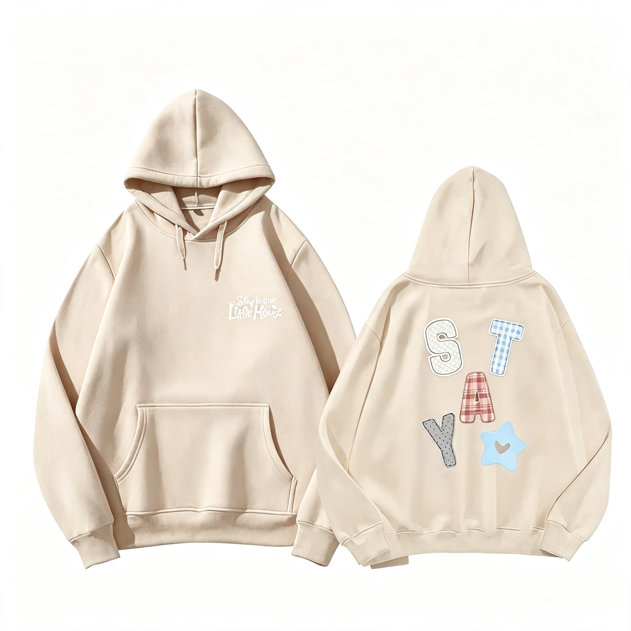 2026 Neue Hoodies STAY In Our Little House Kpop Fashion Star Sweatshirt mit Buchstaben-Print Hochwertiges Dickes Baumwoll-T-Shirt – Detail 3