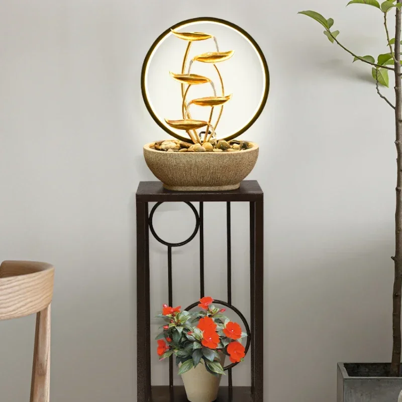 Living room flowing decorations, home decorations, feng shui wheels, circulating water, office desk,