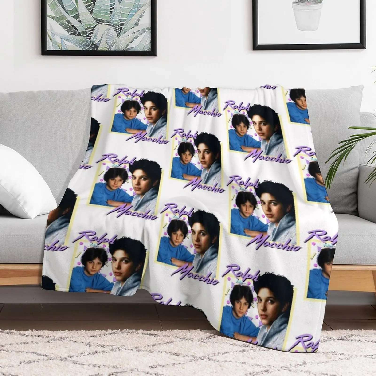 80s Ralph Macchio Throw Blanket Picnic Winter beds Blankets