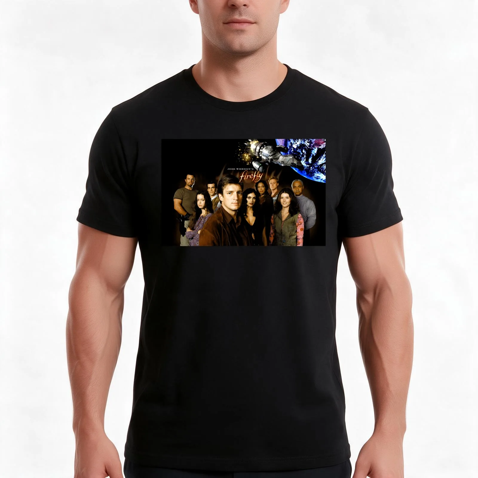 Firefly Serenity Characters T-Shirt, Summer Casual Cotton Tee, Oversized Streetwear Tops, Vintage Graphic Print, 100% Cotton