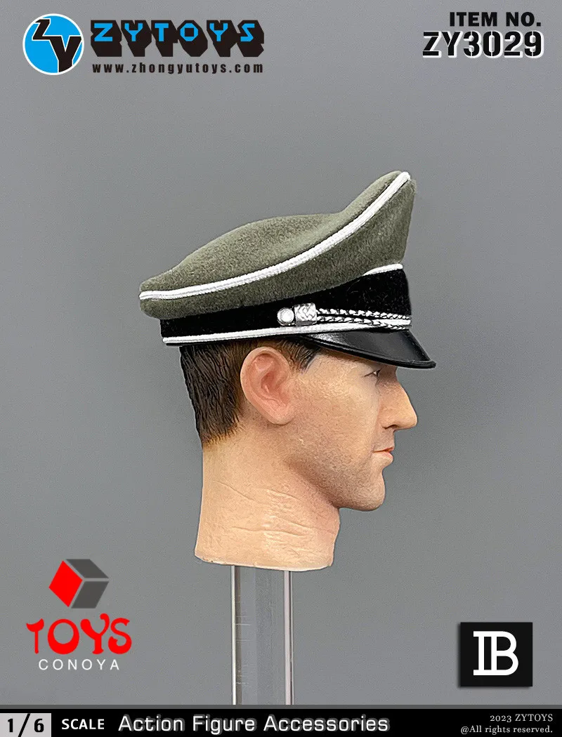 Zytoys zy3029 boné do exército alemão da segunda guerra mundial, escala 1/6, chapéu de aba grande, modelo adequado para corpo de figura de ação de soldado masculino de 12"