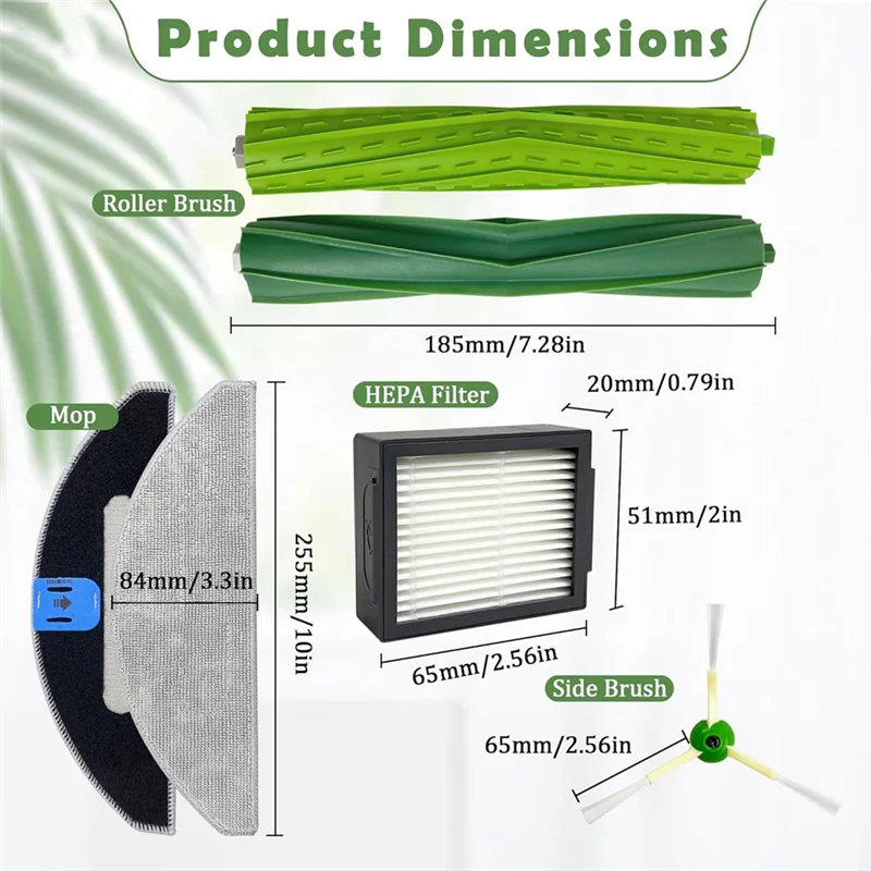 Стабильный сменный комплект, как показано, пластик для Irobot Roomba Combo I5, I5+, J5, J5+, основная боковая щетка Hepa-фильтр, ткань для швабры, запасной пар