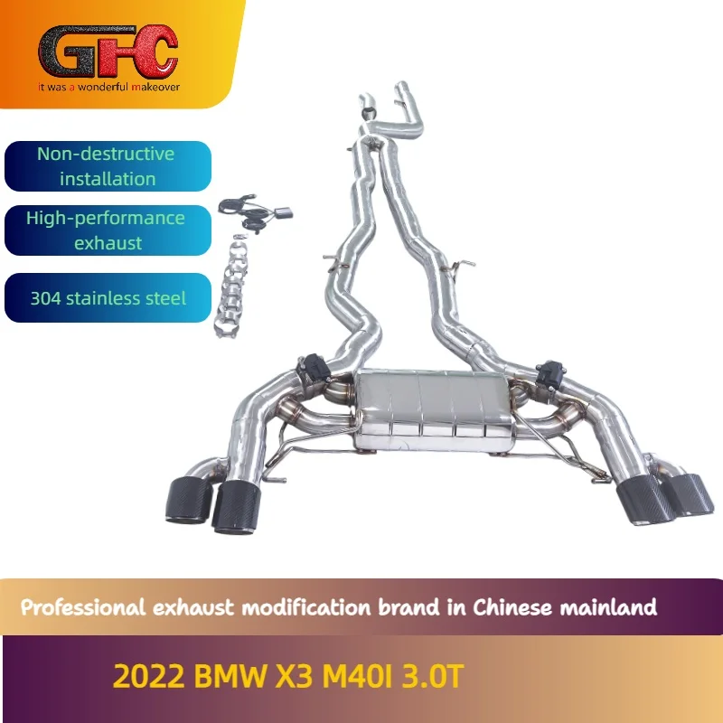 

GFC brand for 2022 BMW X3 M40I 3.0T 304 stainless steel ф89Catback high-performance variable valve exhaust with muffler and tip