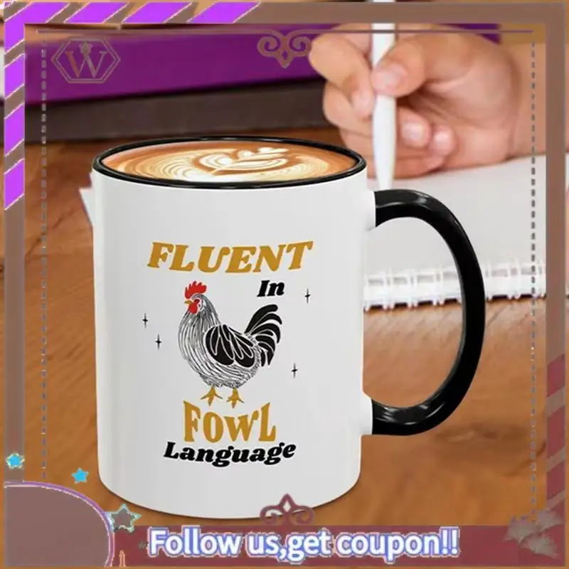 ABBG- كوب قهوة كوب دجاج باتن 11 أونصة أكواب قهوة حديثة للشاي والحليب والكاكاو أكواب قهوة كبيرة للمنزل