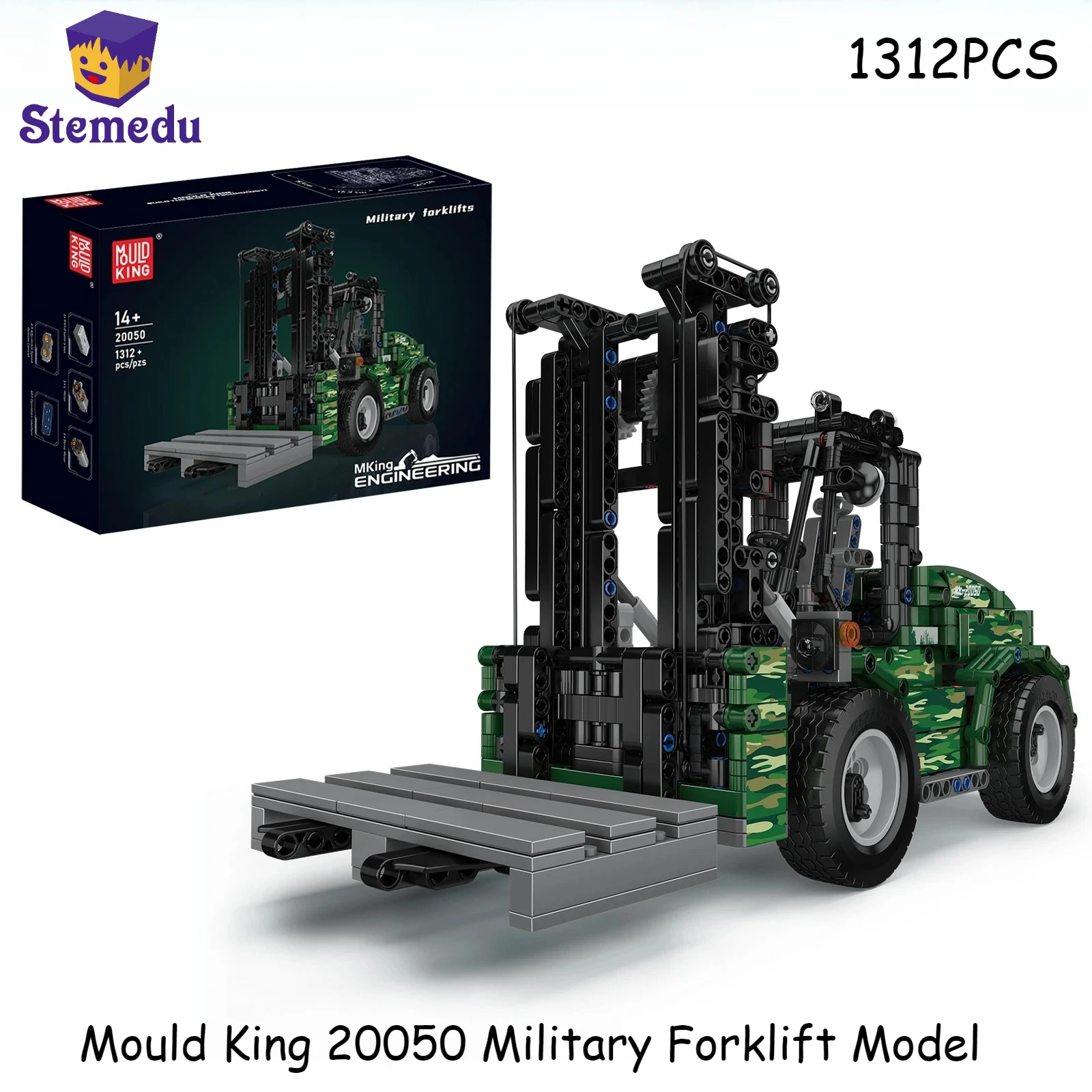 قالب King 20050 رافعة شوكية عسكرية اللبنات المركبات الهندسية نموذج APP التحكم عن بعد التجمع لعبة هدايا عيد الميلاد #2