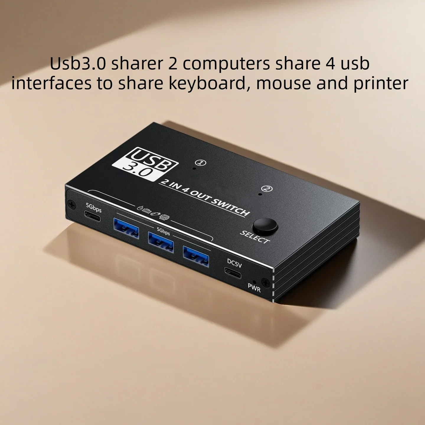 USB3.0 KVM Switch 4 in 4 out Printer Sharing Device Computer Mouse HUB Expansion for PC Laptop Keyboard Mouse Monitor