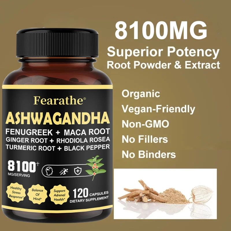 Maca, Fenugreek, Ashwagandha, Rhodiola Rosea, Turmeric and Black Pepper - Stress Response, Mood Organic, Vegetarian Friendly