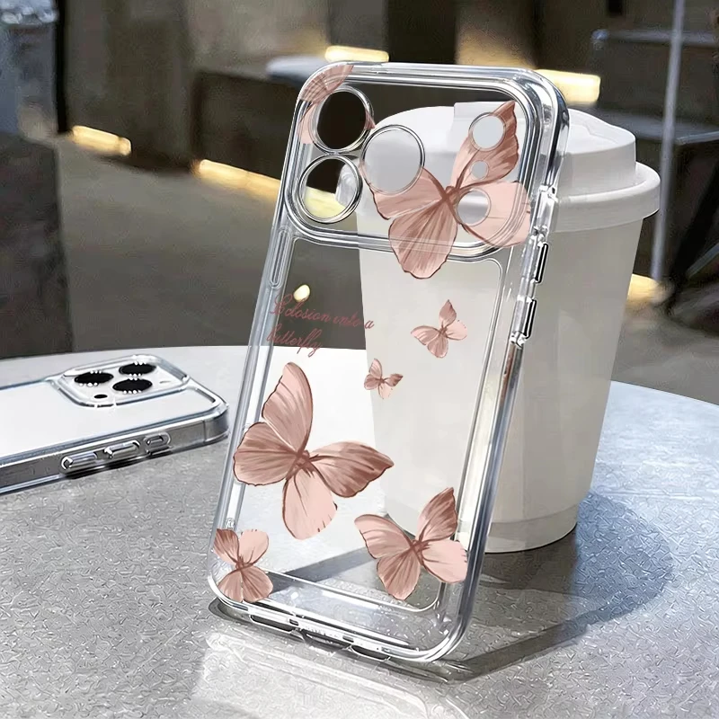 Transparent Soft Silicone Butterfly Pattern  Phone Case For Samsung S25 FE S24 Plus S23 Ultra S22 S21 20 Phone Cover Shockproof