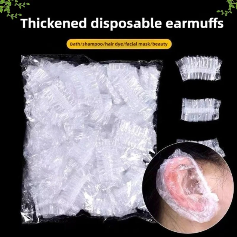 

100 шт., утолщенные одноразовые насадки для ушей, защитные насадки для ушей, парикмахерская, краска для волос, насадки для ушей, водонепроницаемый защитный чехол для душа
