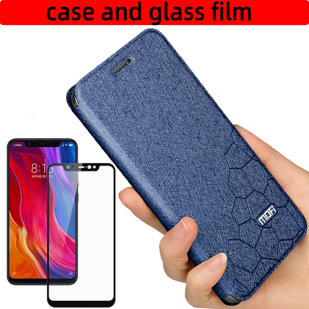

Чехол для xiaomi mi8, кожаный тонкий Чехол-книжка для xiaomi 8, роскошный блестящий чехол 6,21 "xiaomi mi8, Модный чехол