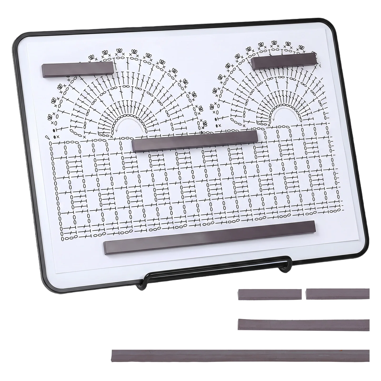 Knitting Chart Holder Adjustable Magnetic Pattern Holder Cross Stitch Magnetic Board with 8 Magnets for Crochet Pattern Tracking