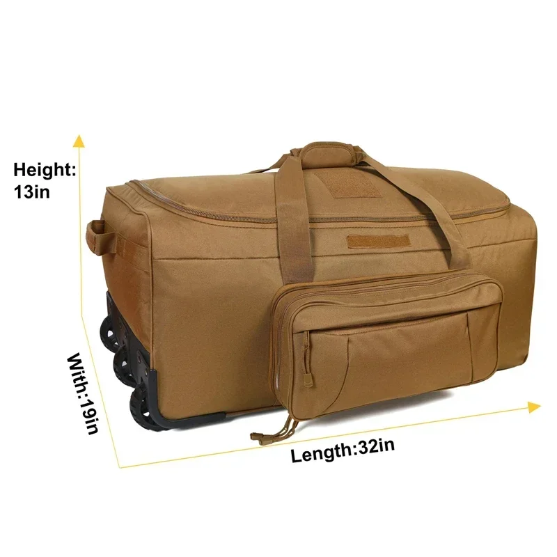 Tactical  luggage bag genuine leather duffel traveling bag