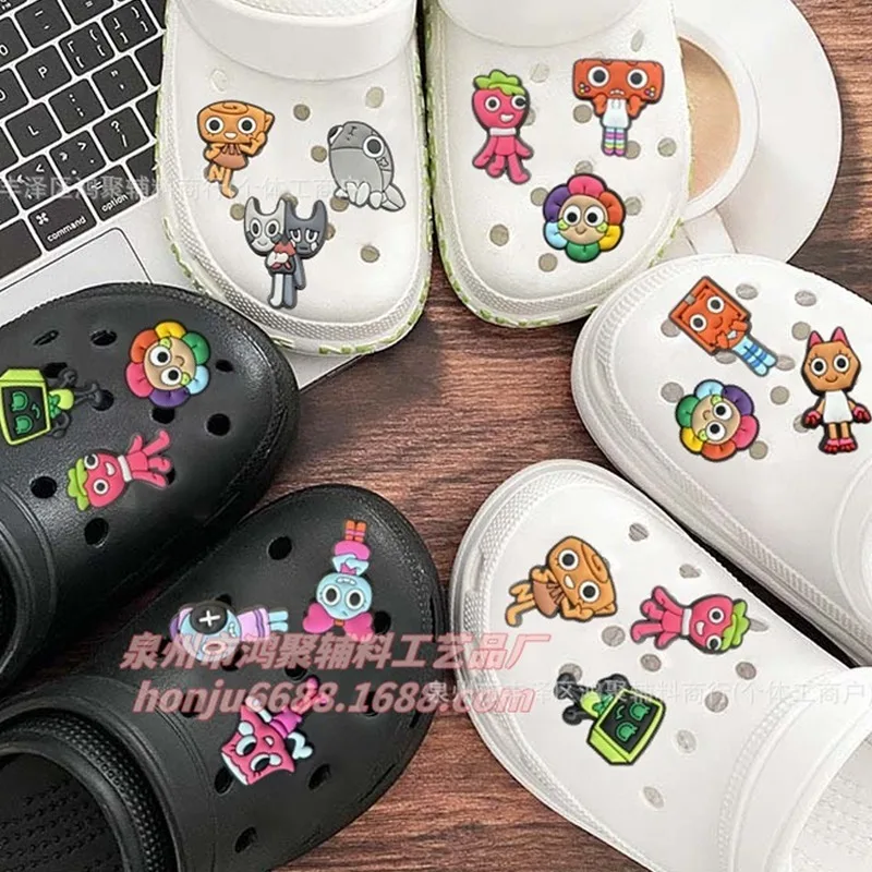 

Обувь Dandys World с цветочной пряжкой для мужчин и женщин, аниме, мультяшная игра, кавайная аппликация, обувь для мальчиков и девочек, сделай сам, декоративные изделия, нашивка, подарок