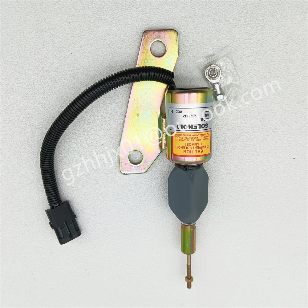 Construction Machinery Parts 24V Fuel Shut Off Solenoid Valve 5267132 for 6BT 5.9L Engine Hyundai Excavator R200-5 R210-7