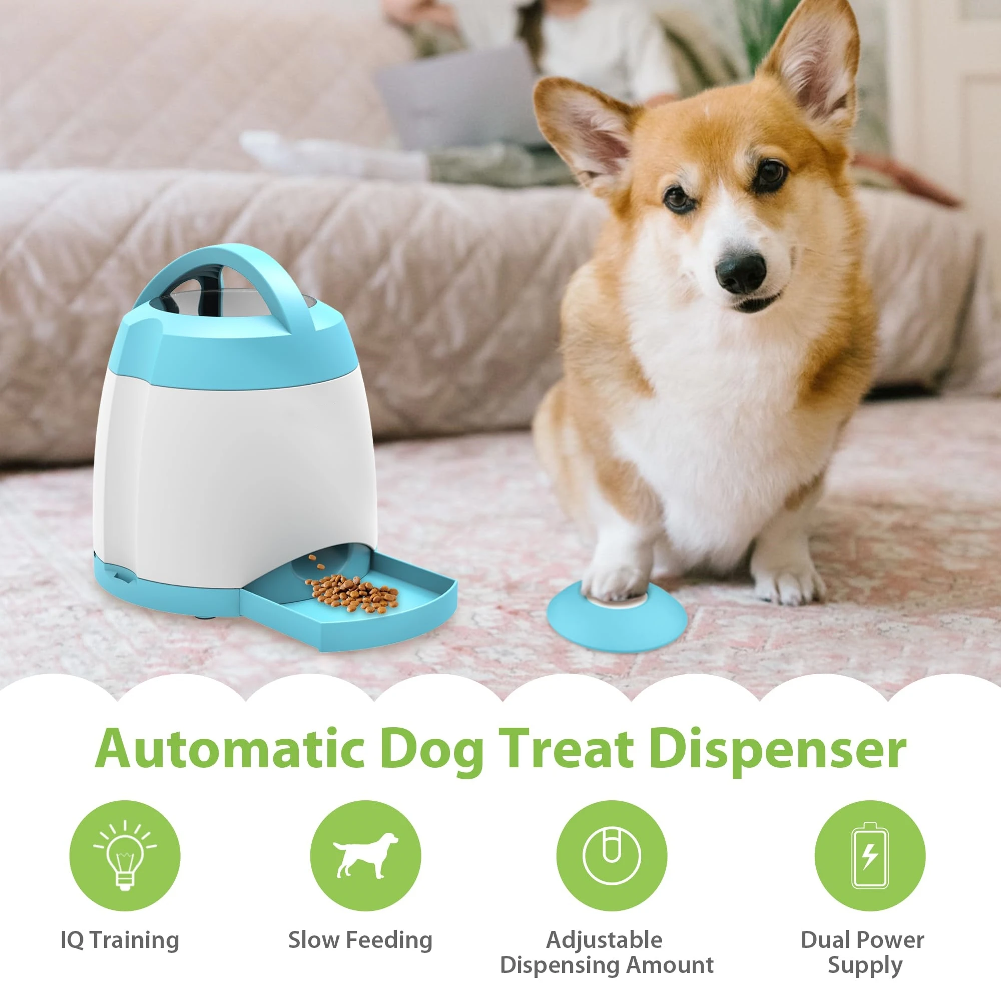 

Smart Dog Memory Trainer Food Dispenser IQ Training Automatic Pet Feeder WiFi with APP Control 2.5L Interactive Treat Puzzle Toy