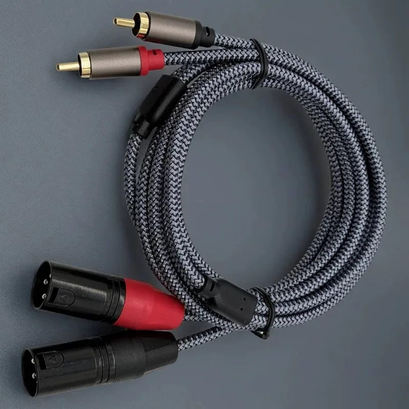 HIFI 2RCA to 2XLR（Male) Audio Cable 3Pin XLR（Female）to RCA Male Cable For Speaker Amplifier Mixer Patch Cable