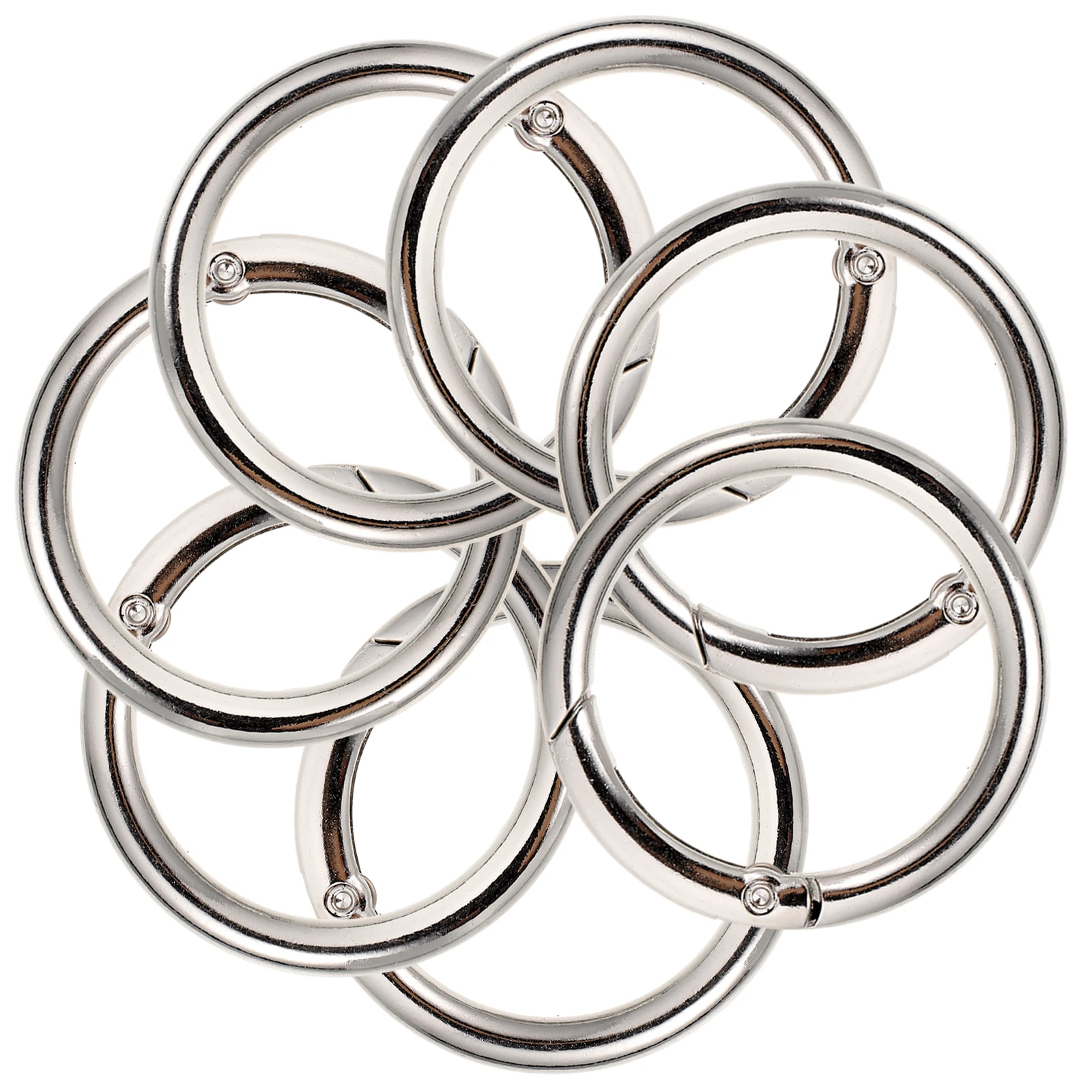 

10 Pcs Spring Buckle Key Chain Flat Rings Split Circle Keychains Retro Style Metal Portable Key Rings Craft Accessories