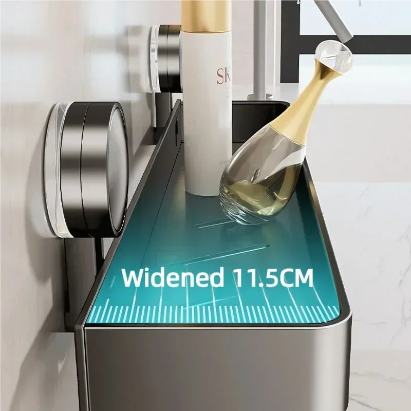 Xiaomi No- لكمة الرف سبائك الألومنيوم الجدار شنقا بالوعة الحمام جوفاء متعددة الوظائف تخزين الرف حمام المنظم الملحقات