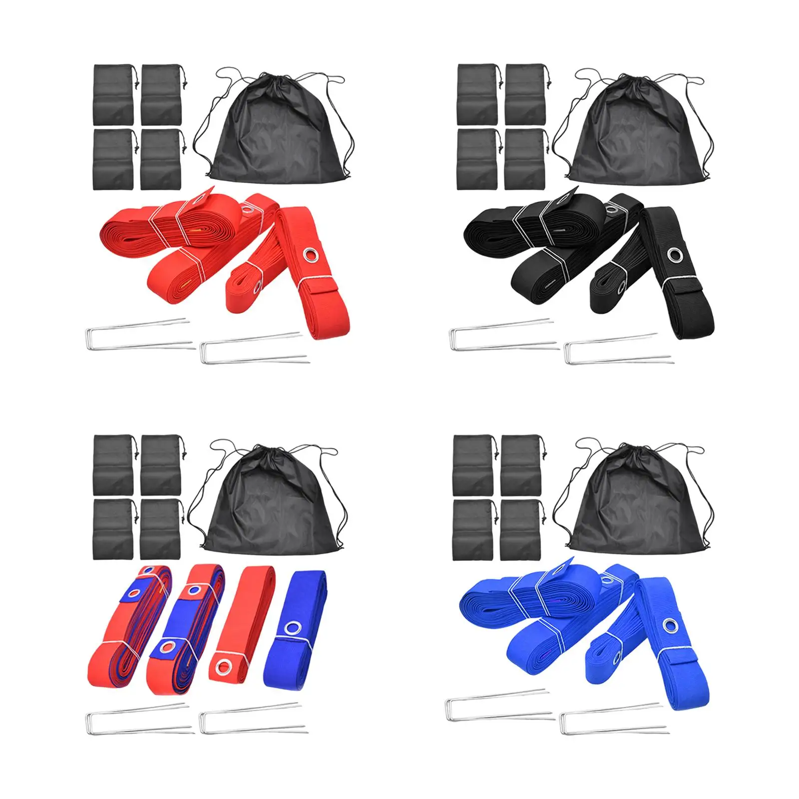 

Sand Volleyball Boundary Lines Kit Portable Versatile for Park Easily Install with Metal Anchors 16M and 8M Webbing Strap