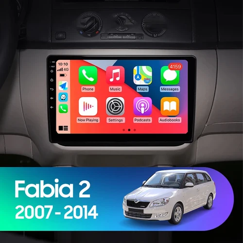 Radio con GPS para coche, reproductor Multimedia con Android 14, 4G, WIFI, Carplay, QLED 2007, para Skoda Fabia 2 2014-360