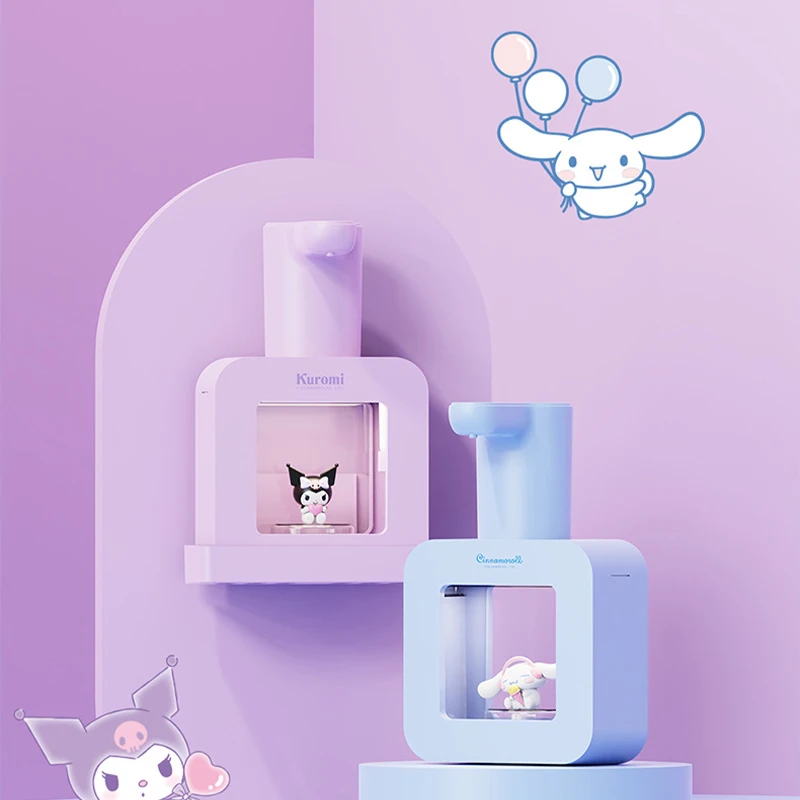 Suspendable Sanrio Automatic Sensing Foam Hand Washing Liquid Machine Usb Charging Cinnamoroll Night Light Soap Liquid Machine