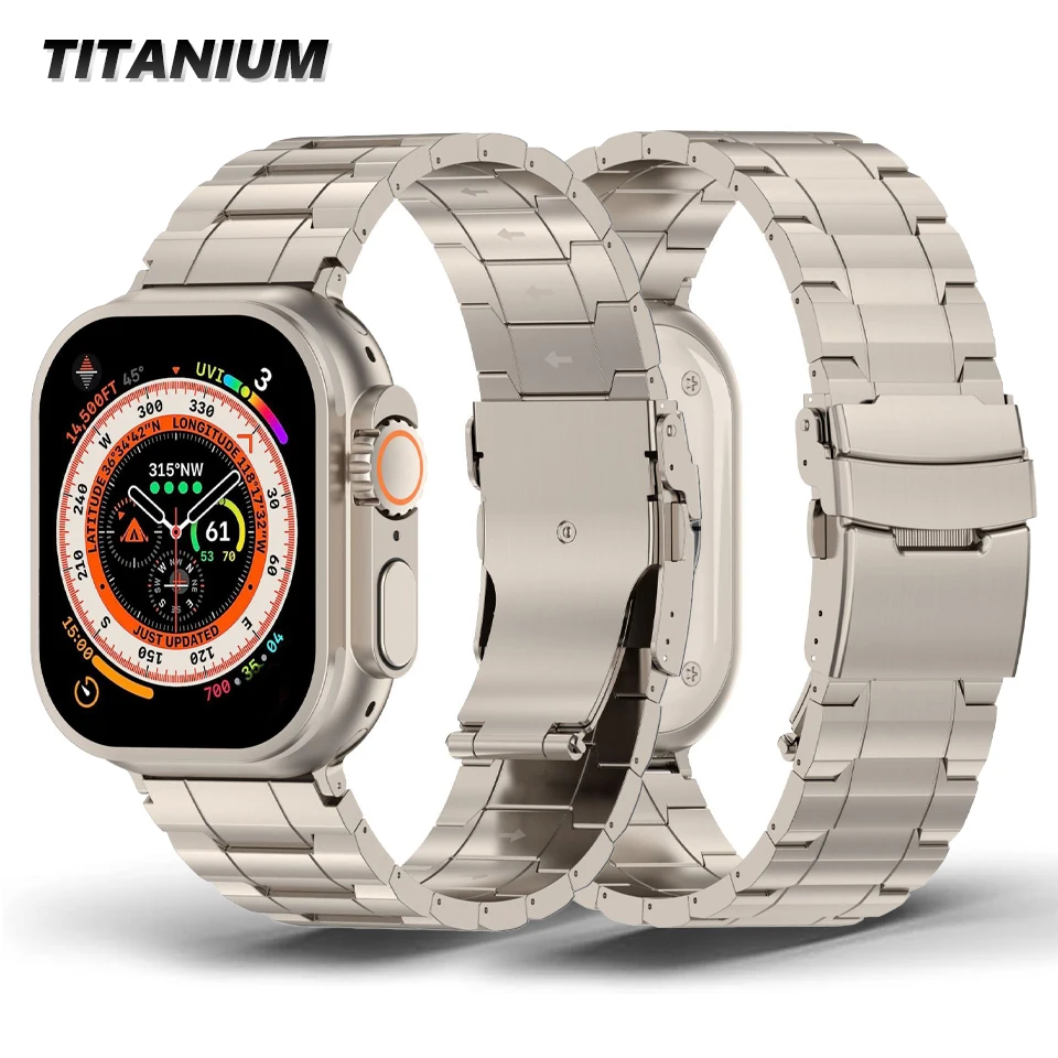 

Титановый ультра-ремешок для Apple Watch серии 49 мм, роскошный браслет для iwatch Ultra 2 Se 6 5 4 3 38 40 мм, 9 8 7 45 мм 41 44 42 мм