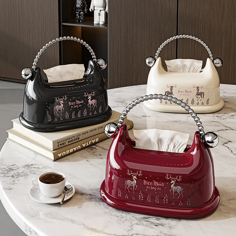 Home Light Luxury Tissue Box Living Room Coffee Table High-End Creative Tissue Box