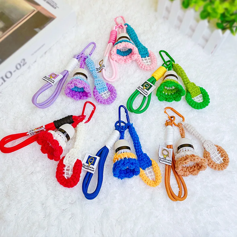 

Unisex Bag Pendants Handmade Yarn Woven Cartoon Badminton Cute Kawaii Bag Accessories Multifunctional High-quality Keychains
