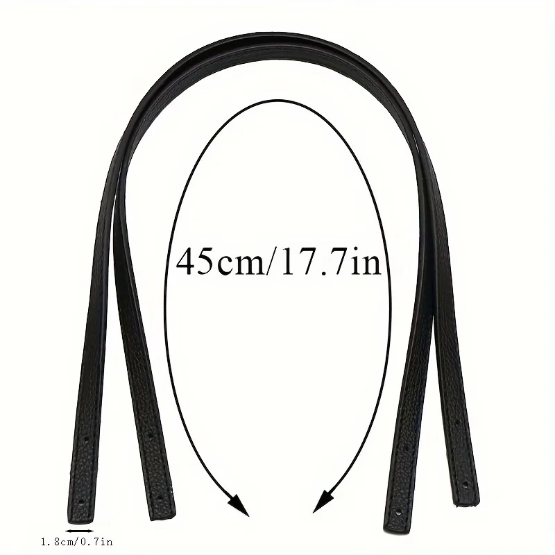 2pcs/Set 45cm/17.71in PU Leather Straight Bar Bag Strap with Letter Rivets, DIY Accessories for Handmade Bags & Luggage