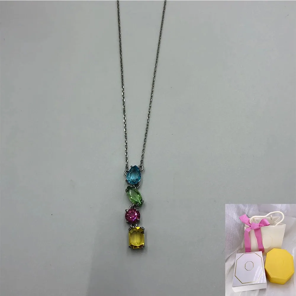 

2024 New Fashion Gema Y-shaped Pendant Mixed Cutting Sparkling Exquisite Women's Jewelry Romantic Gift