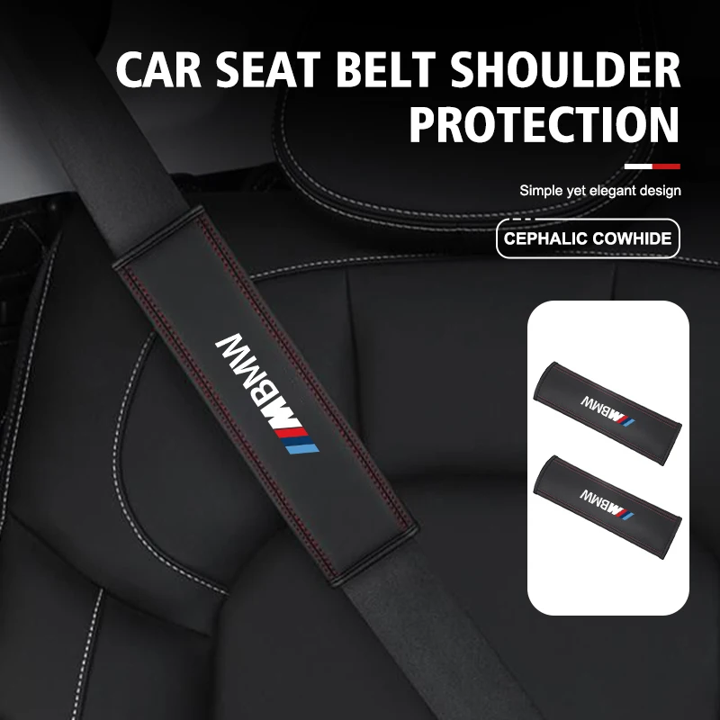 Car Seat Adjustable Safety Belt Shoulder Cover Accessories For BMW X1 X2 X3 X4 X5 X6 X7 G20 G30 6GT E46 E90 E60 F10 E39