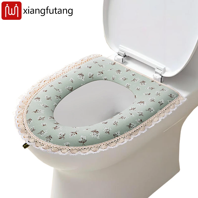 

Carbon Fiber Heated Toilet Seat with Thickened Waterproof Zipper Soft Cushion Bathroom Accessory for Home Comfort