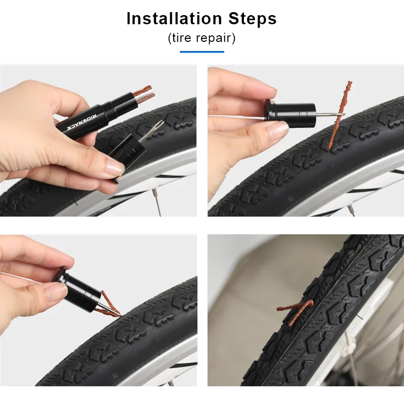 Bicycle Tubeless Tyre Fast Repair Kit MTB Road Bike Portable Urgent Tire Punctur Sealant Rubber Strip Tool Handle Bar End Hidden