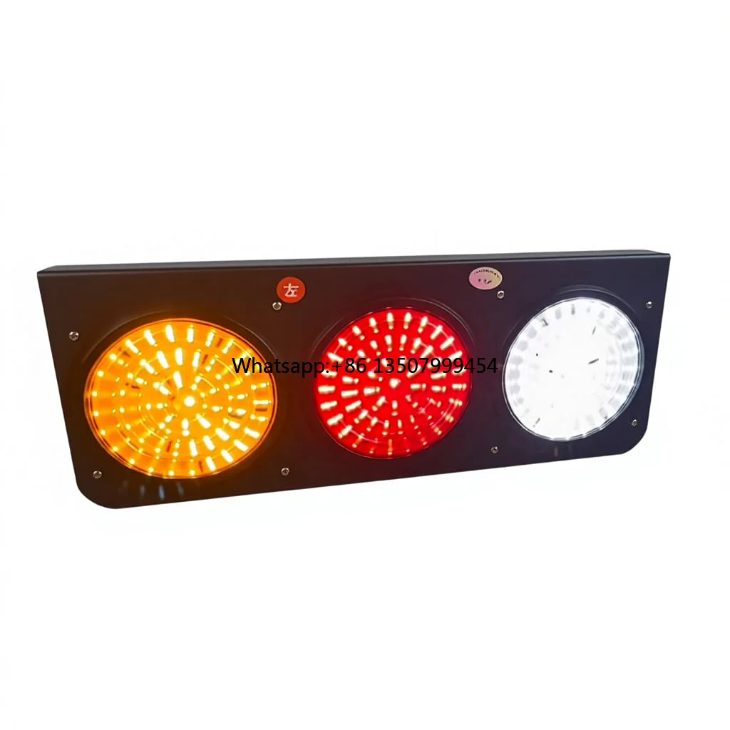 

New Red Amber White Three-color 24V Waterproof Truck Taillights Rear Lamp for Heavy Duty Truck Trailer