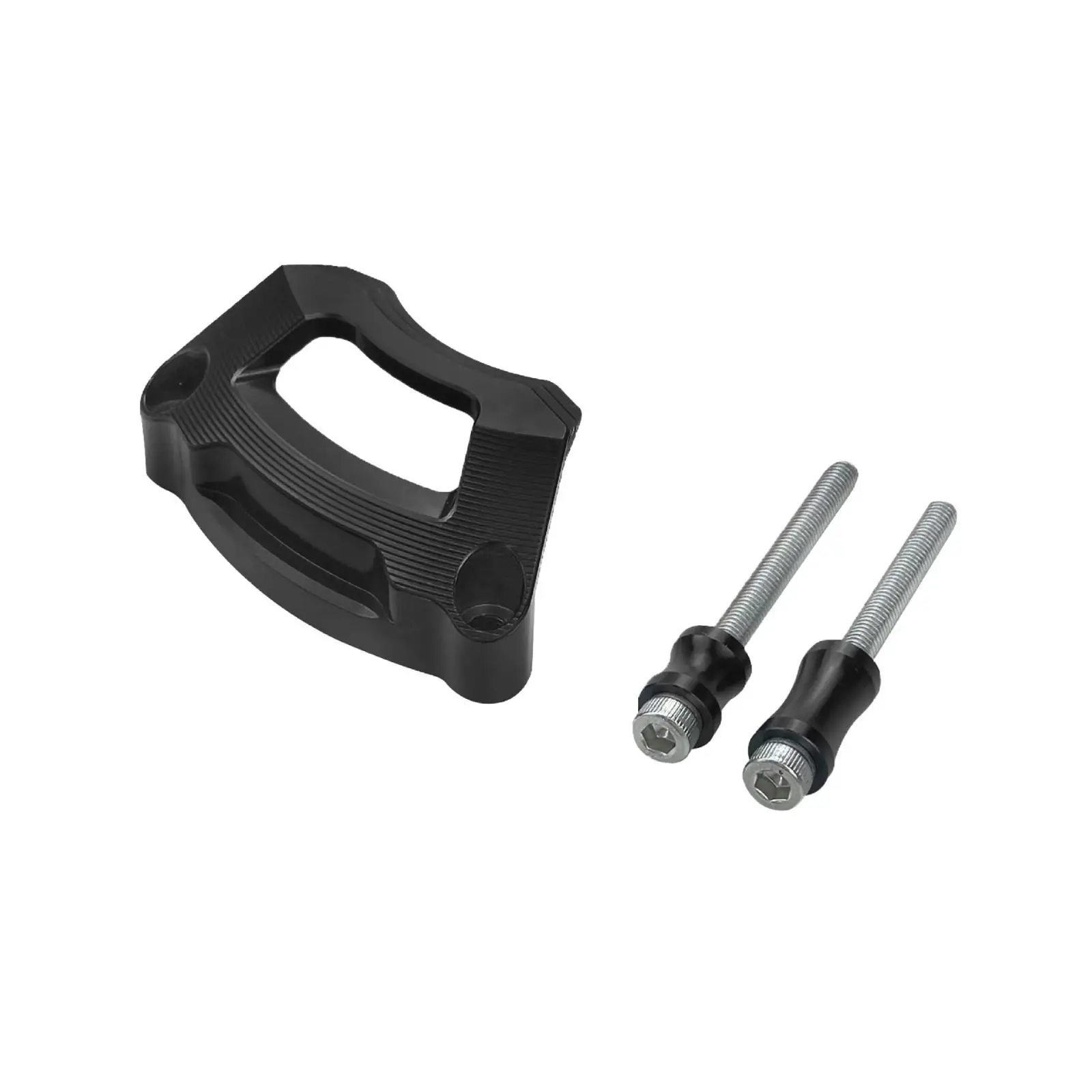 Universal Trail Bike Left Engine Cover Guard CNC Aluminum Alloy Ribbed Surface Angled Cutout Design Offroad Protection