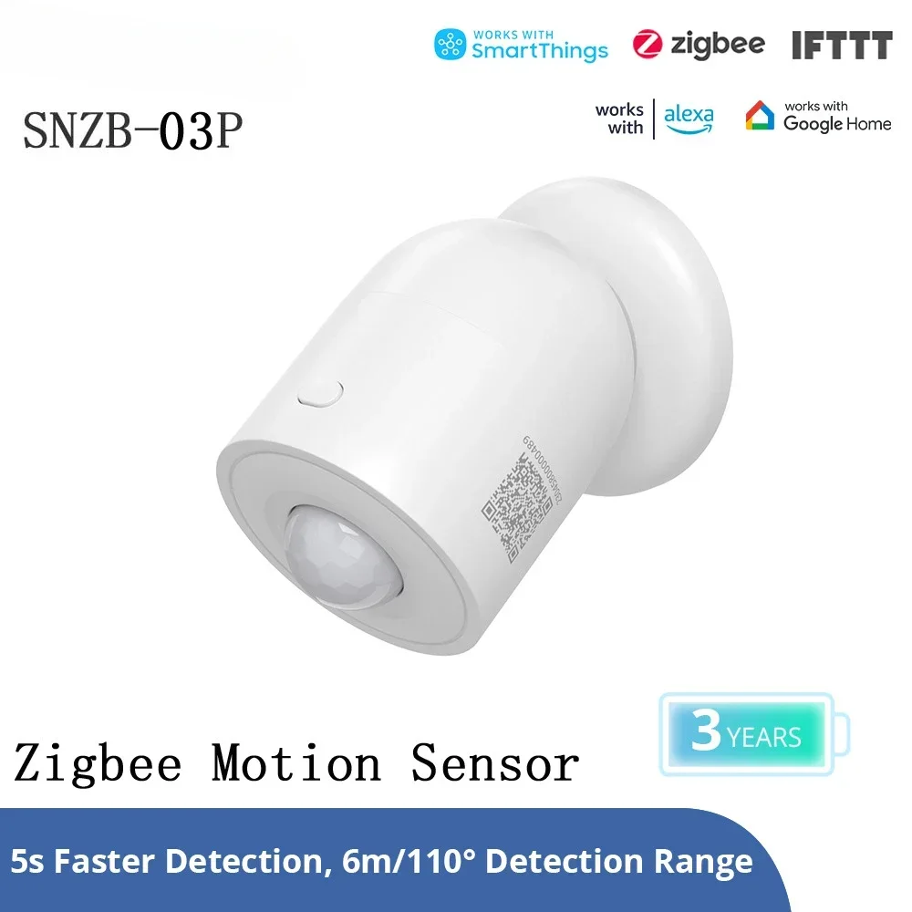 Sensor de movimiento inteligente SNZB-03P, Detector infrarrojo de cuerpo humano, Sensor de alarma de seguridad, funciona con Alexa y Google Home