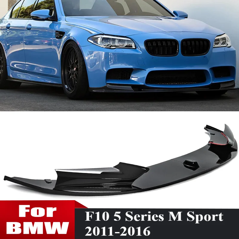 

Front Bumper Lip For BMW F10 5 Series M Sport 2011-2016 Front Bumper Spoiler Splitter Lip Glossy Black Car Body Kit Tuning