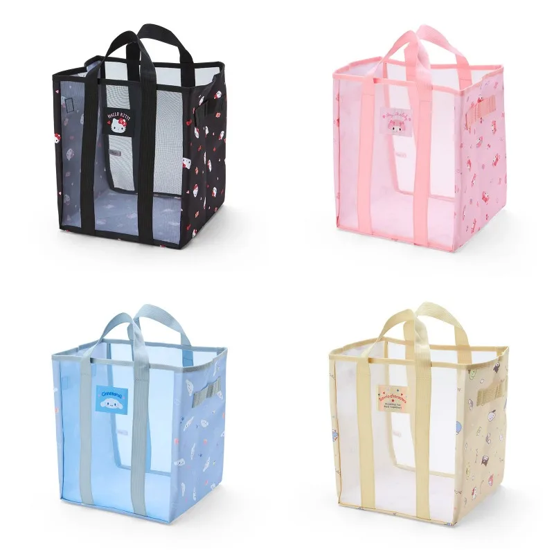 2024 Sanrio Hello Kitty Net Folding Large Capacity Dirty Clothes Basket Kawaii Kuromi Cinnamoroll Home Dormitory Laundry Basket