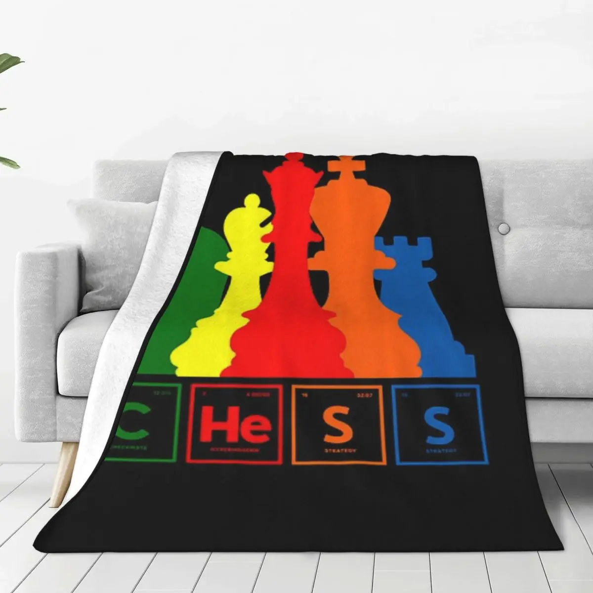 Chess Elements - Scholastic Style Blanket Sofa Bedroom Bed Home Office Nap Blanket Car Travel Picnic Blankets Gift