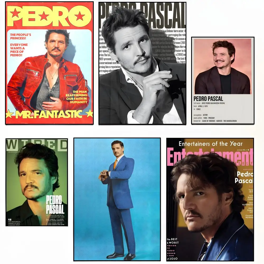 Hot Chilean American Actor P-Pedro Pascal Poster Sticky Poster Paper Sticker DIY Room Bar Cafe Wall Decor Gift