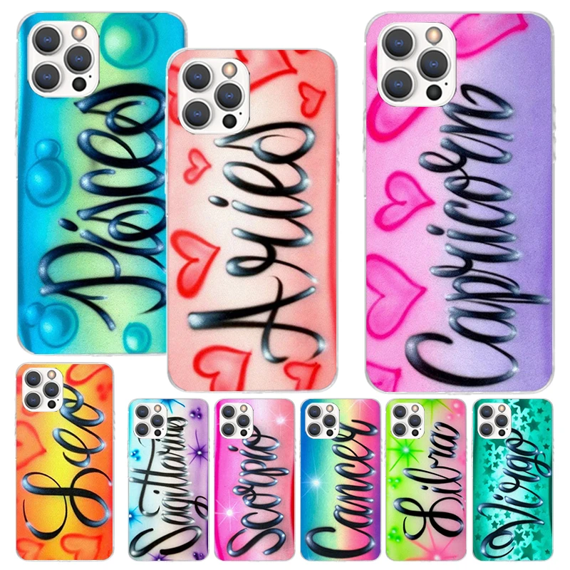 Aries Leo Libra Pisces Virgo Capricorn Phone Case For Apple iPhone 16 15 14 13 12 11 Pro Max Mini XS XR X 7 Plus 8 + SE Soft Sil