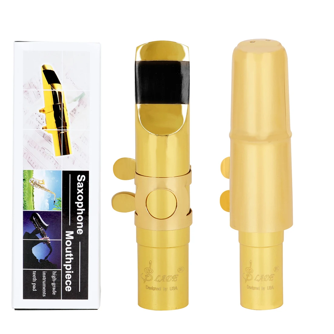 

SLADE Saxophone Mouthpiece Set Metal Material Ligature Clip Flute Head Cap for Popular Jazz Music Sax Woodwind Replacement Parts
