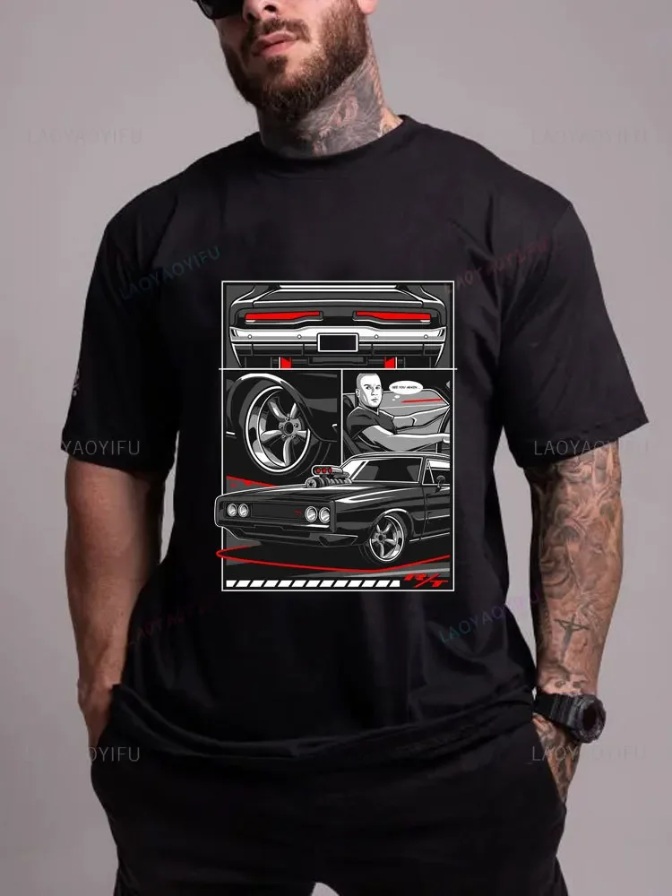 See You Again { Paul Walker\'s } Cotton Man T Shirt Paul Walker Vin Fast and Furious Racing Race Cars Skyline Brian Oconner 2 Tee