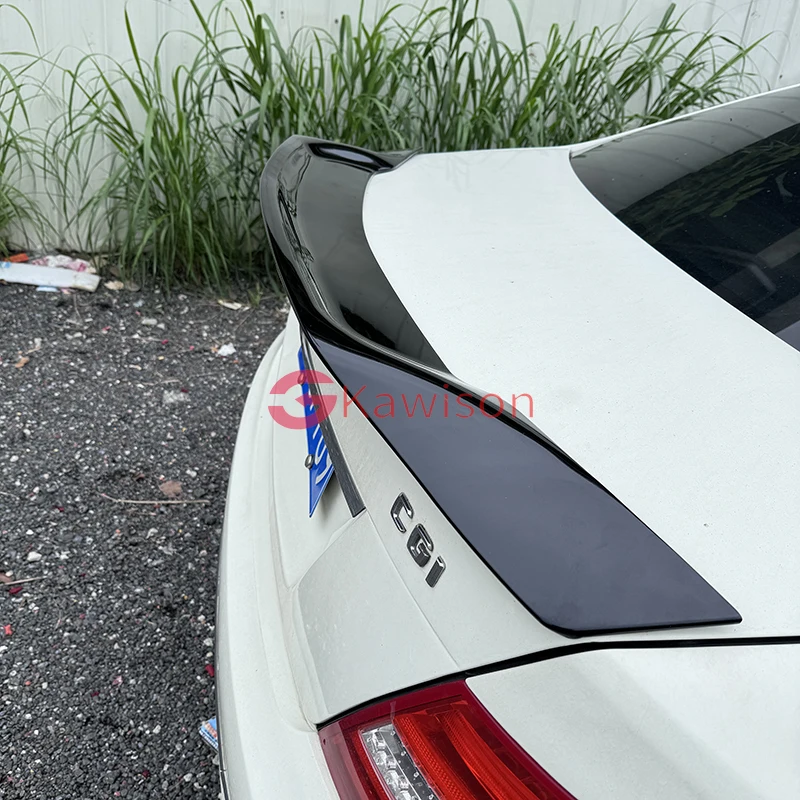 Rear Trunk Lid Car Wing Ducktail Lip Spoiler For Mercedes Benz C Class W204 C200 C250 C300 4 Door Sedan 2008-2014 Carbon Black