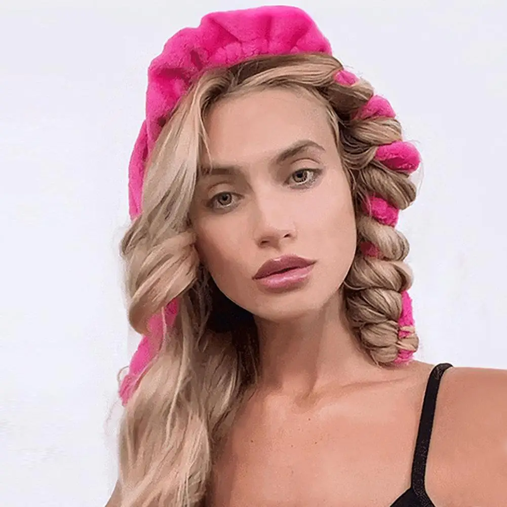 Heatless Curling Rod Headband para mulheres, cabelos preguiçosos, sem calor, fita com grampos de cabelo, cachos para dormir, rolos de cabelo