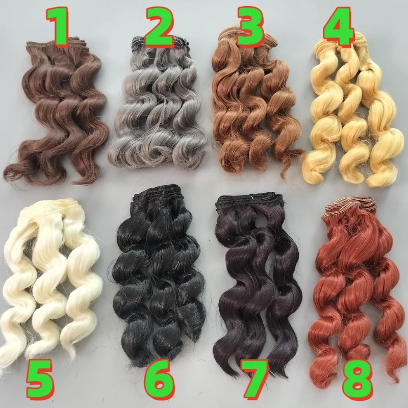 15cm lockige Perücken Haare für Puppe braun schwarz Farbe Haar natürliche Farbe geflochtene Perücken für bjd Puppe