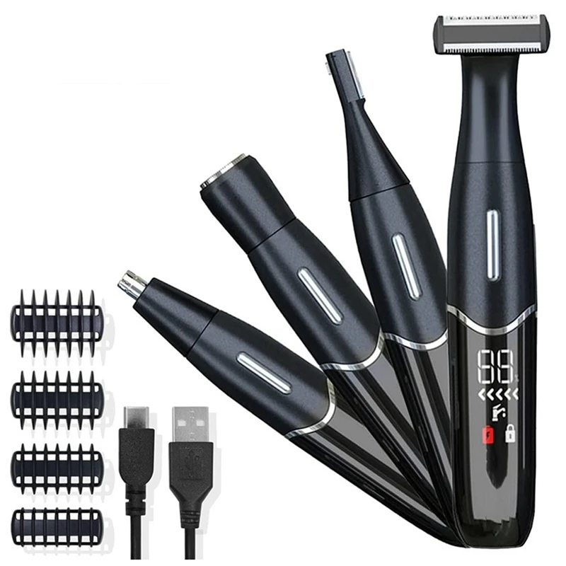 ABXH 제모기 전기 눈썹 트리머 4-IN-1 충전식 ABS 여성 바디 페이셜 제모 미니 무통 면도기 면도기