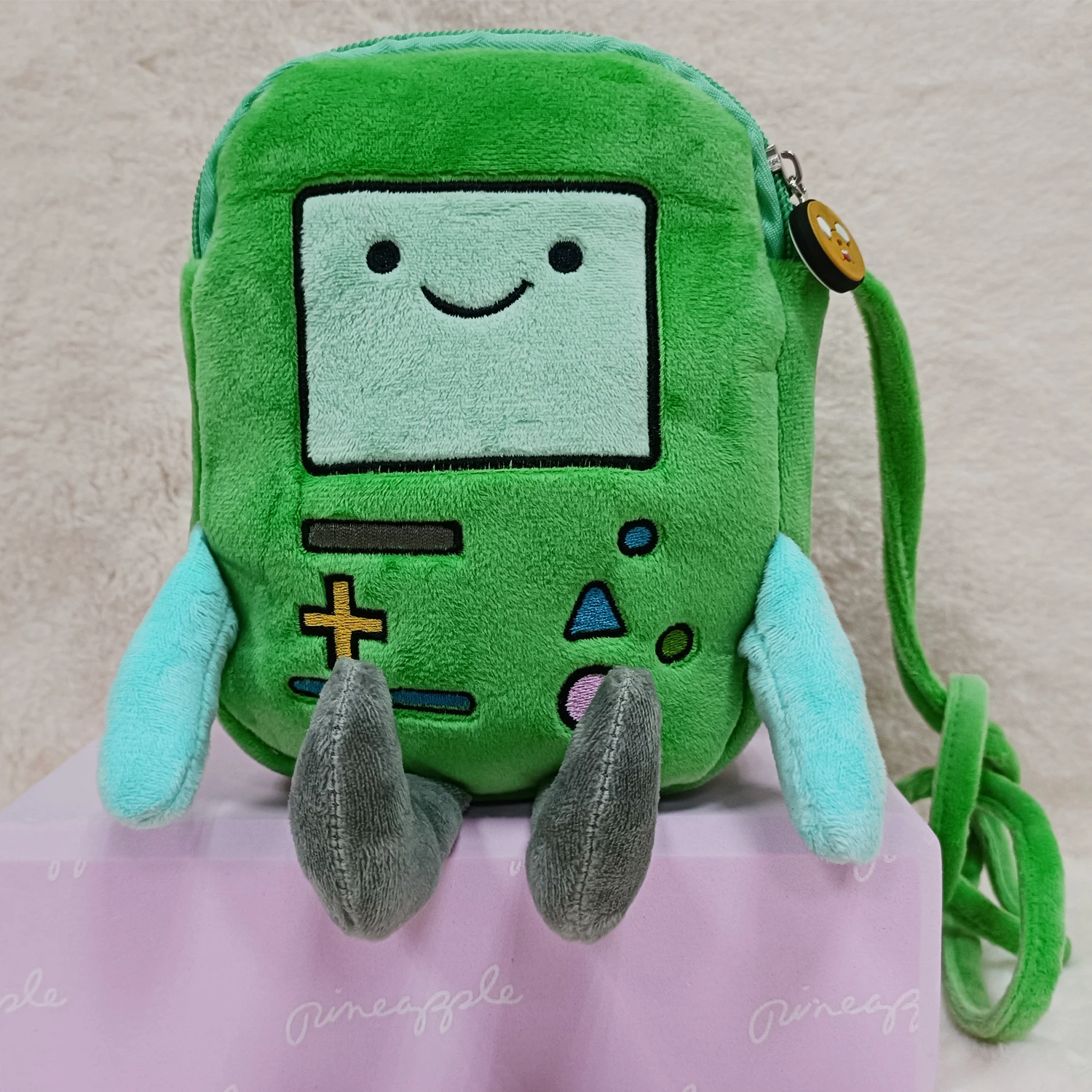 Adventure Time Plush Toys shoulder Cartoon bag Jake Finn bemore Soft Stuffed Animal Two Zipper pocket  Value toy BMO the  Robot