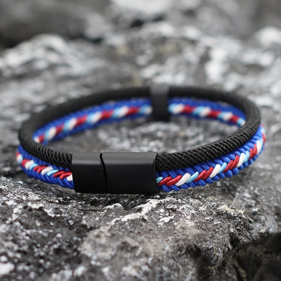 سوار خيط فريد للجنسين قابل للفصل بإبزيم مغناطيسي للتخييم في الهواء الطلق وإكسسوارات متعددة الاستخدامات هدية للعشاق